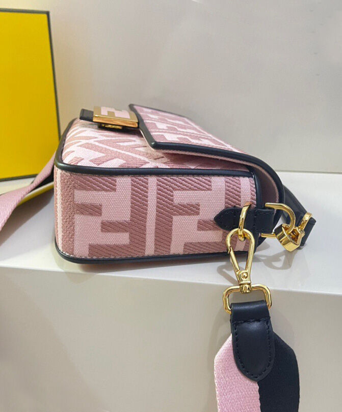 Fendi Baguette FF Canvas Bag 8BR600 Pink